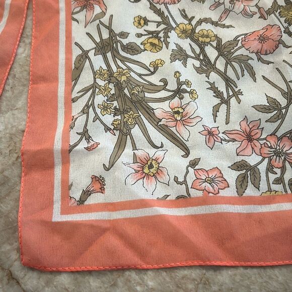 Coral Floral Scarf - Picture 2 of 3
